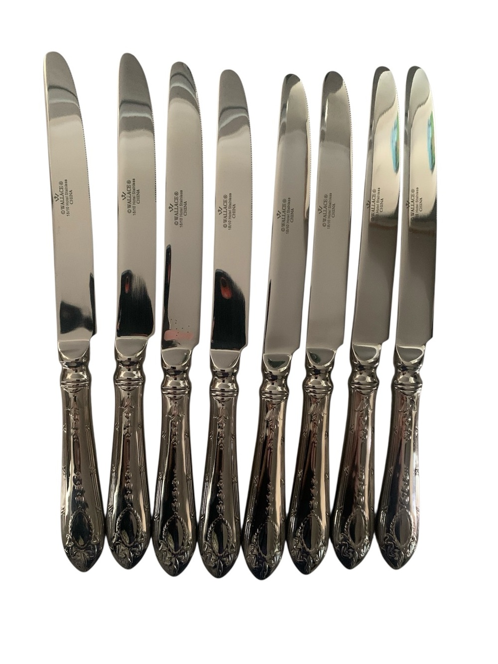 Wallace CONTINENTAL BATEMAN 18/10 Hotel Stainless Steel Knives Set of 8 NEW